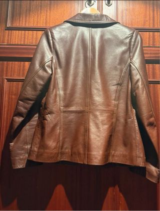 Chaqueta de piel mujer marrón