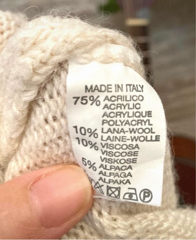 Jersey punto beige vintage talla única