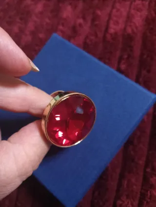 Anillo ELEMENTS Swarovski Cristal Rojo Ajustable