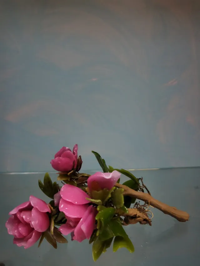 Ramito de flores y hojas jade decorativo