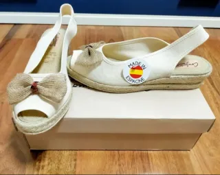Alpargatas beige/blancas t.37 nuevas