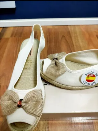Alpargatas beige/blancas t.37 nuevas