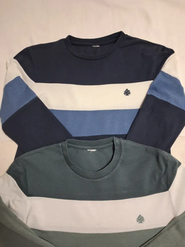 Polos T S/M de rayas azules y verdes Sprinfield.