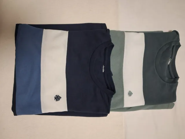 Polos T S/M de rayas azules y verdes Sprinfield.