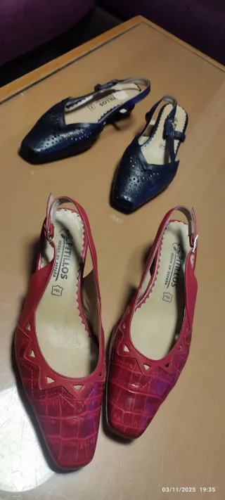 Zapatos Mujer Negros y Rojo miré descripción