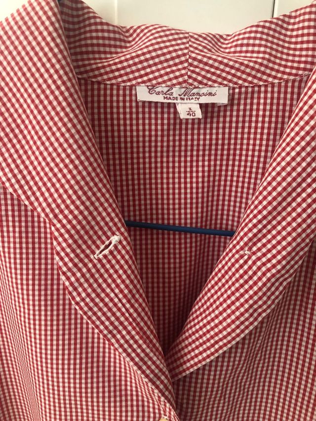 Camisa Carla Mancini cuadros rojos
