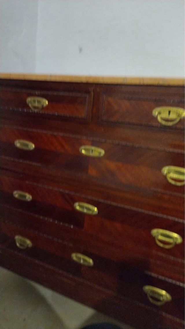 Cassettiera vintage in legno e marmo