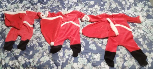 Lote de disfraces Papá Noel Bebé (3 uds)