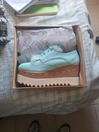 Zapatos plataforma H&D verdes y blancos