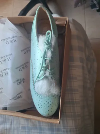 Zapatos plataforma H&D verdes y blancos