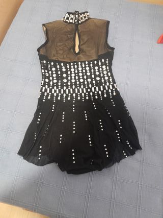 Maillot Gimnasia Rítmica Negro y Plateado