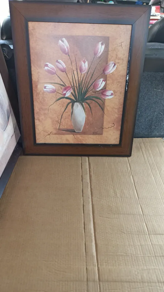 Cuadro de tulipanes en jarrón