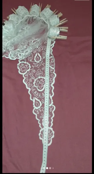 Mantilla y delantal novia Alicantina