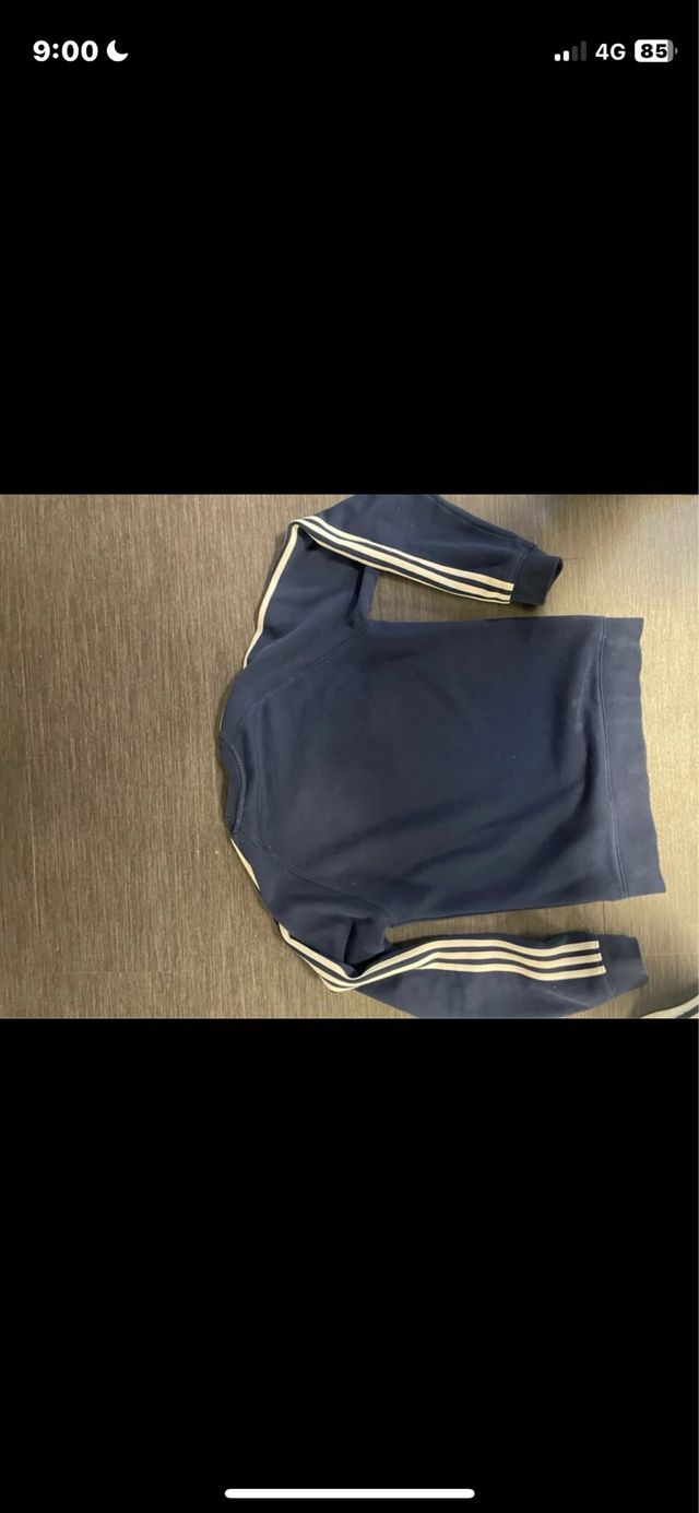 Sudadera Adidas Azul con Rayas Blancas
