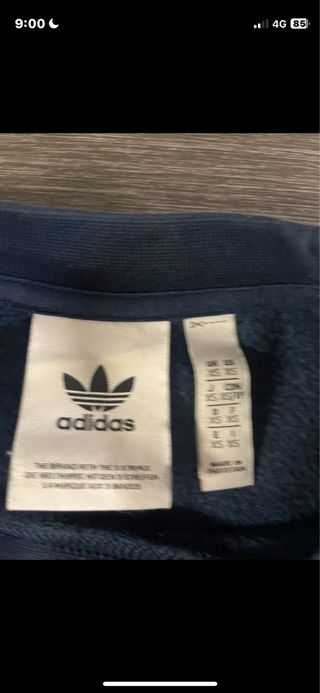 Sudadera Adidas Azul con Rayas Blancas