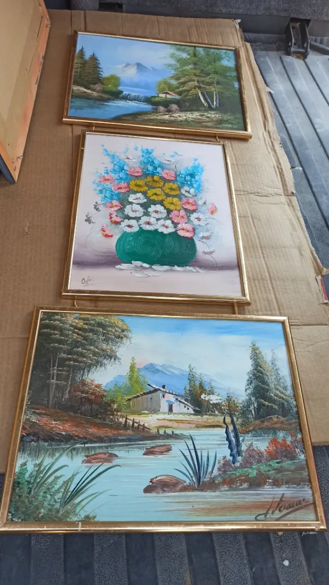 3 Cuadros Decorativos Pintados a Mano