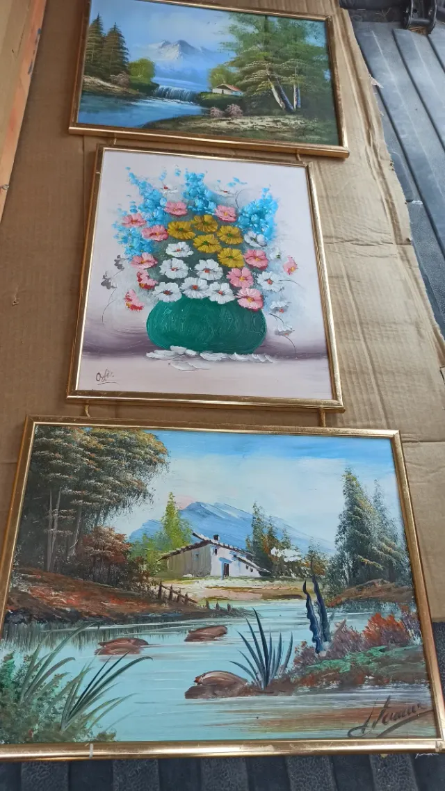 3 Cuadros Decorativos Pintados a Mano