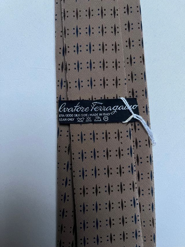 Cravatta Salvatore Ferragamo Seta Marrone Blu