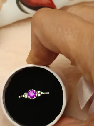 Anillo Plateado Morado