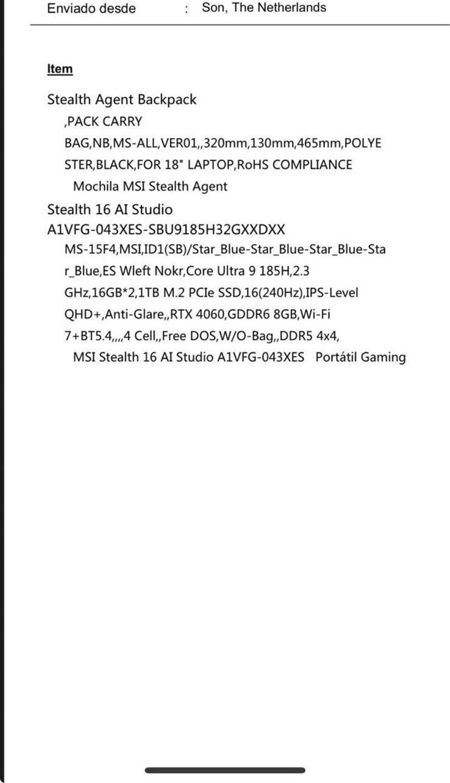 MSI Stealth 16 AI Studio i9-185H / RTX 4060 / 32GB