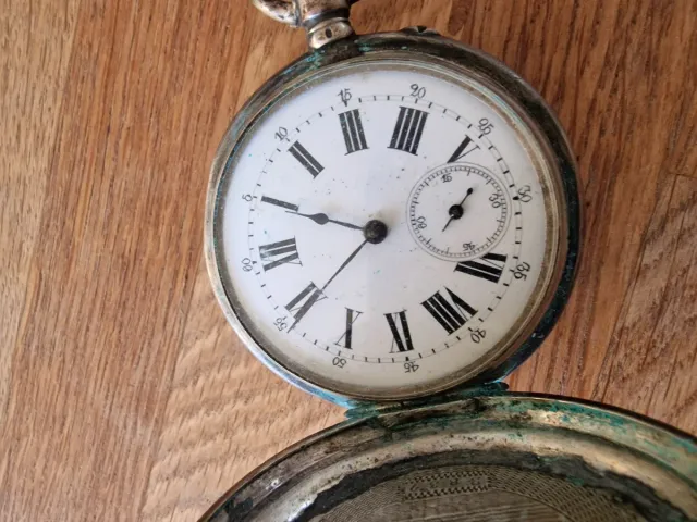 Reloj de bolsillo antiguo plata siglo XX