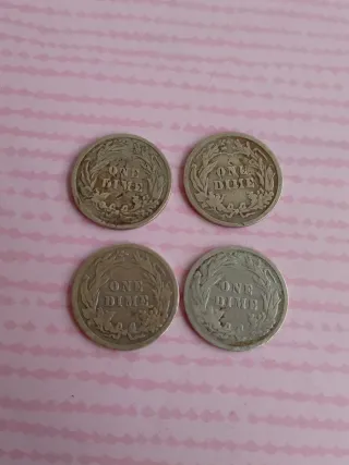 (x4) 1 centesimo USA -ARGENTO-