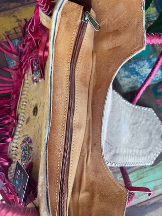 Bolso Piel Boho Flecos
