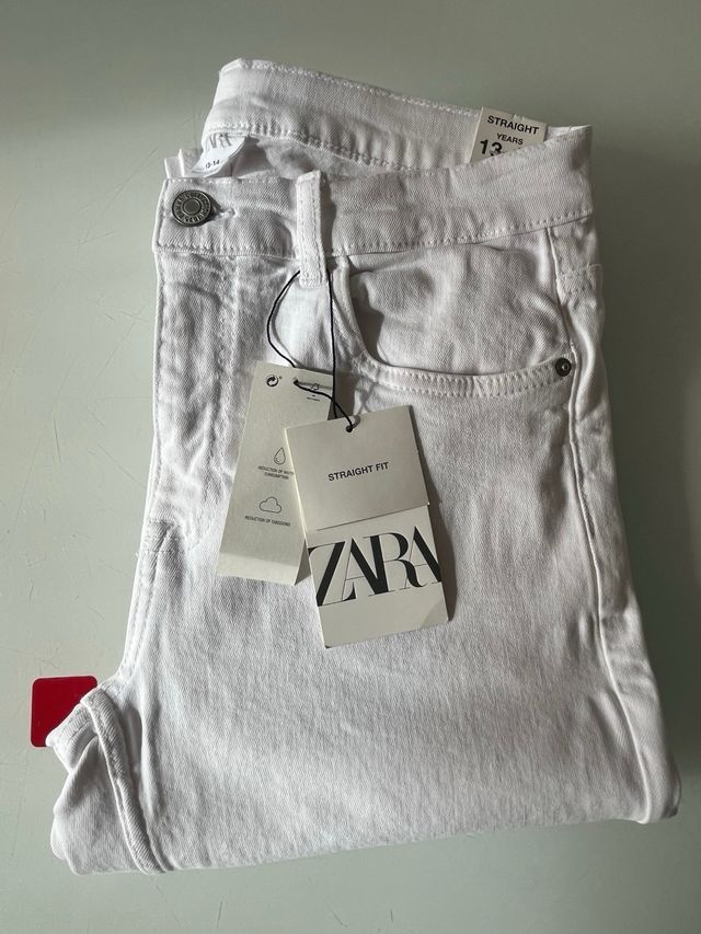 Pantalón vaquero blanco Zara T.13-14 años