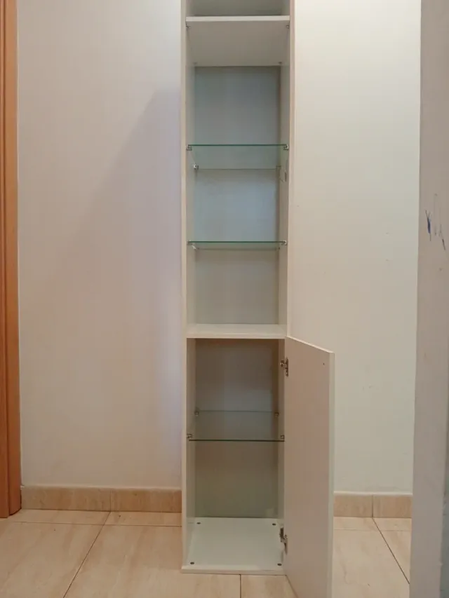 Armario baño estrecho blanco