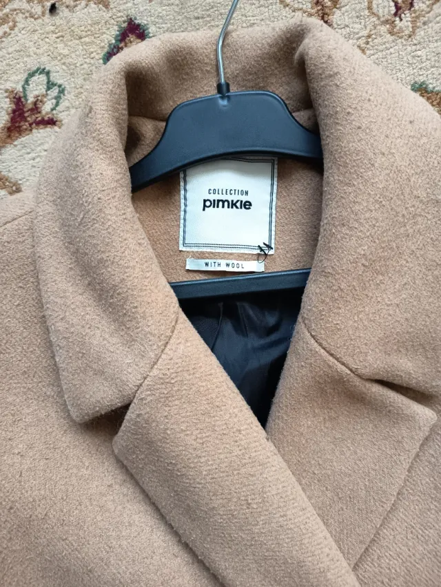 Abrigo lana beige talla L