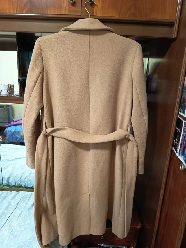 Abrigo lana beige talla L