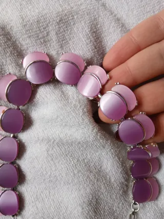 Collana vintage rosa e viola