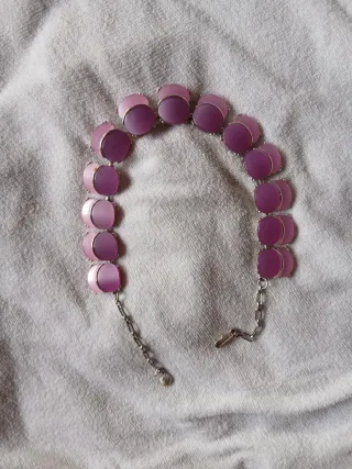 Collana vintage rosa e viola