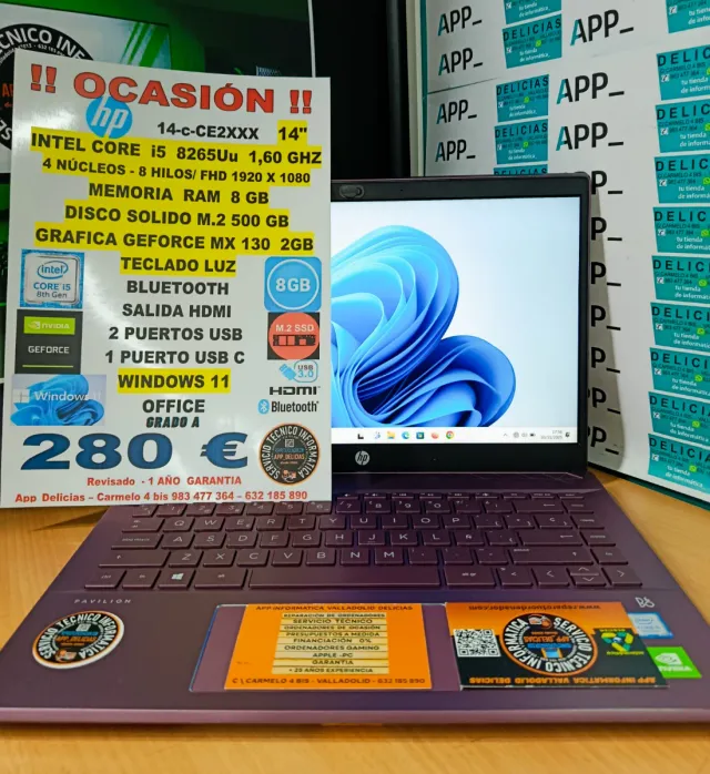 HP 14 i5 8265U 8GB RAM 500GB SSD