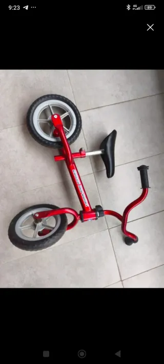 Bici sin pedales roja para niño