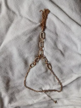 Collana vintage con perle e catena oro