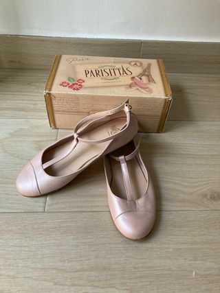 Zapatos  comunión niña rosa con tono Perla