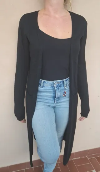 Maglia lunga Tezenis nera con tasche