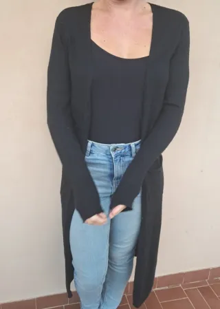 Maglia lunga Tezenis nera con tasche