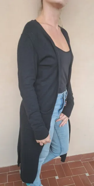 Maglia lunga Tezenis nera con tasche