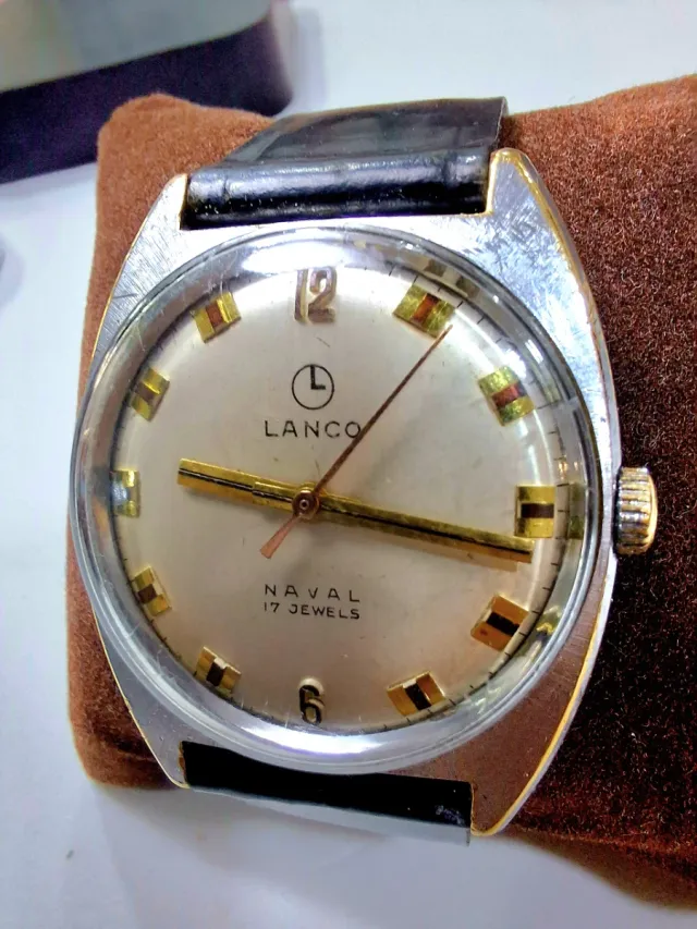 Reloj Lanco Naval 17 Jewels Vintage 34mm Swiss mad
