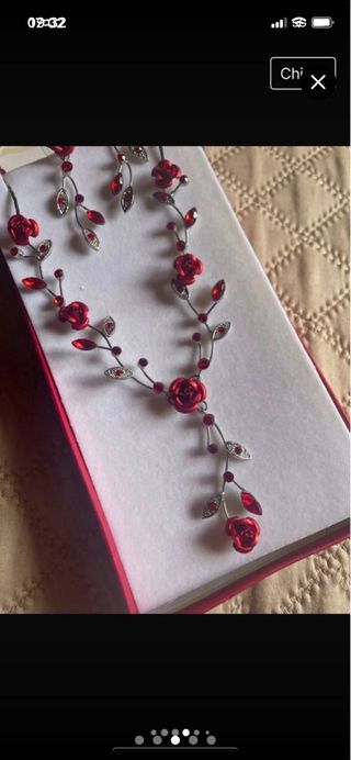 Set Collana e Orecchini Rossi