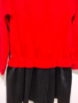 Abito bambina 7 anni rosso e nero