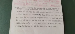 Obligación Acción Hipotecaria Antigua 1936