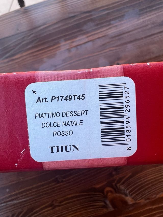 Piattino dessert rosso Dolce Natale Thun casa