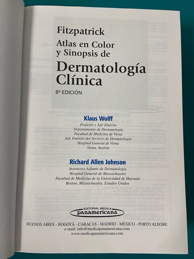 Fitzpatrick: Atlas en Color y Sinopsis de Derma...