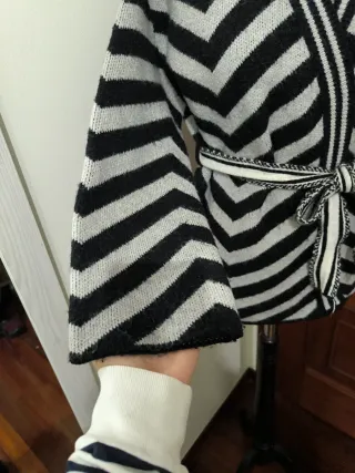 Cárdigan con cinturón zigzag Talla Única