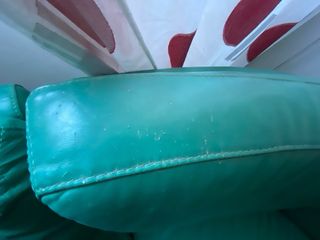 Divano angolare similpelle verde 6 posti