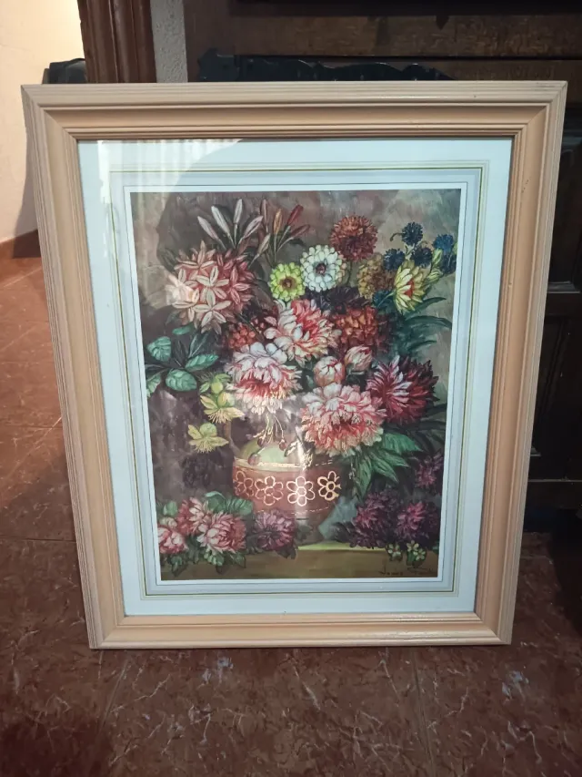 Cuadro de flores en jarrón