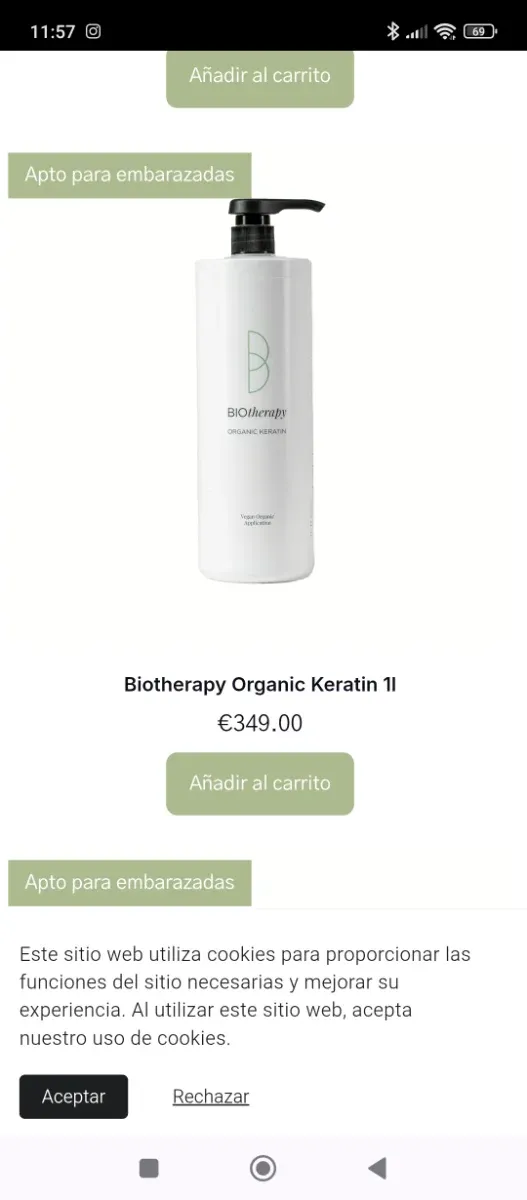 Keratina profesional de peluquería